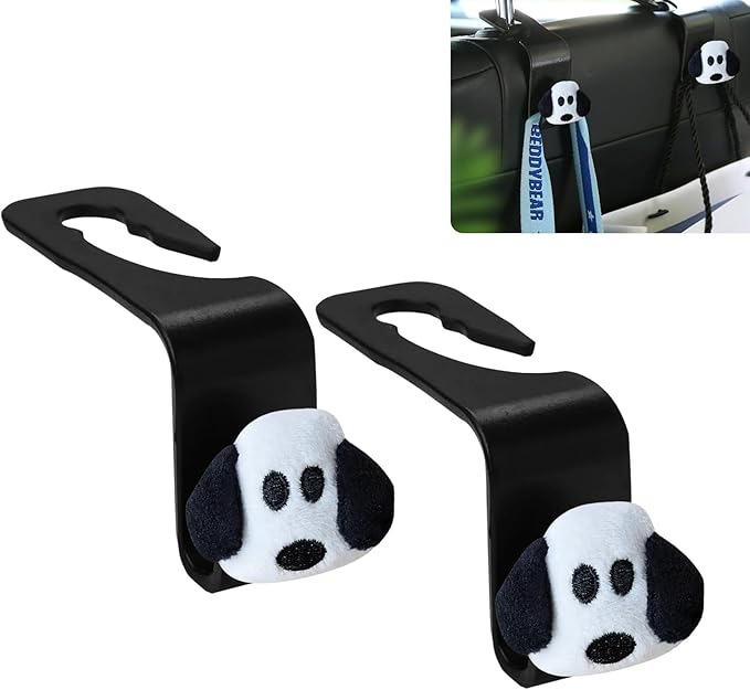 Dog Car Seat Headrest Hook 2 Pack Car Purse Hook Cars Seat Hooks for Headrest Universal for Handbag Bags Drink Grocery Coat Universal Vehicle,Cars Interior Accessories Dog Loves Gifts for Women Men