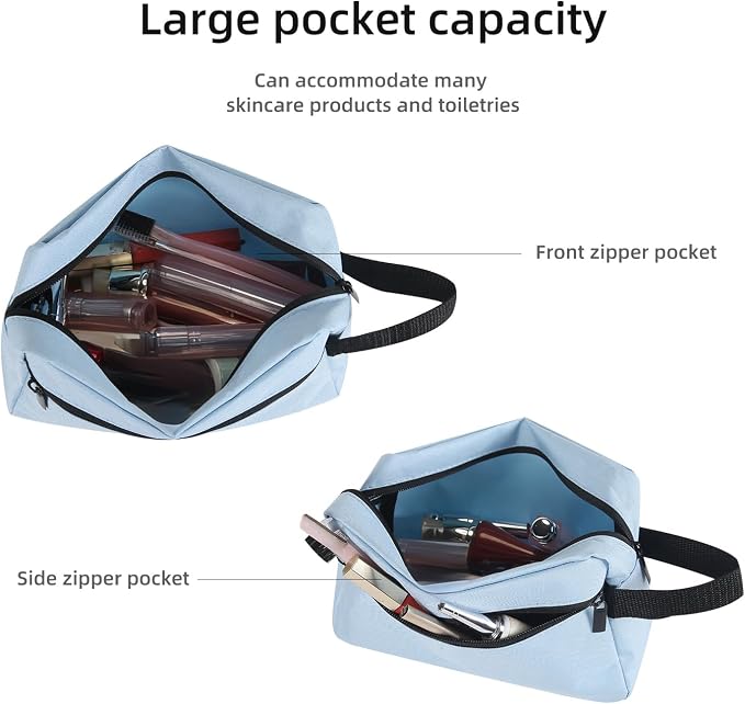 Icramsy Travel Toiletry bag Toiletry bag for women men Hanging Cosmetic bag Travel accessories for Women Men (Sky blue)