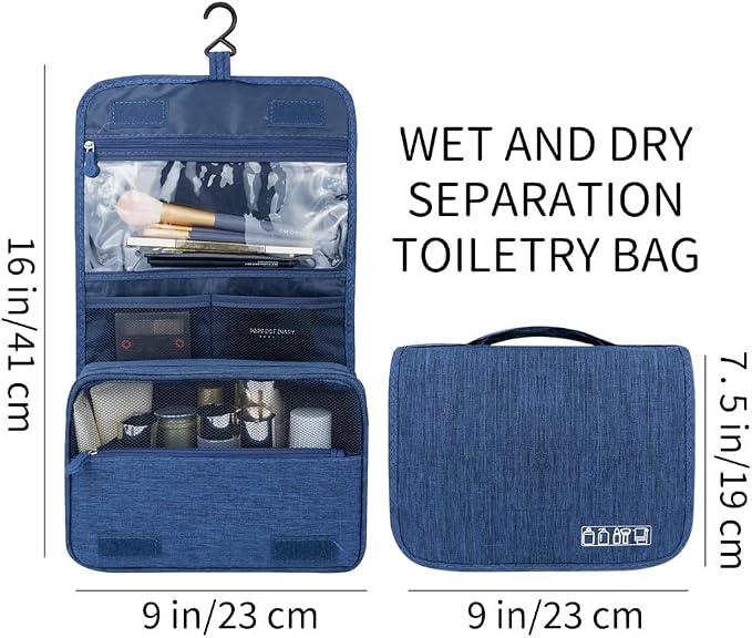 Sechunk Toiletry Bag Water-Resistant Makeup Cosmetic Bag Travel Organizer for Accessories Travel Bag with Hanging Hook
