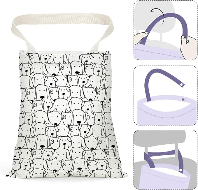 Car Trash Bag Car Garbage Bag Hanging Cars Trash Can, Waterproof Cars Back Seat Organizer for Vehicle Travelling Campingg Animal Dog Cow Leopard Decor