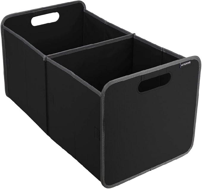 Foldable Box Trunk Organizer Dorm Shopping Car Toys Sports Gear Travel 23.6x12.8x12inches, 1-Pack/X-Large, Lava Black