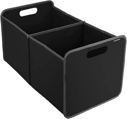 Foldable Box Trunk Organizer Dorm Shopping Car Toys Sports Gear Travel 23.6x12.8x12inches, 1-Pack/X-Large, Lava Black