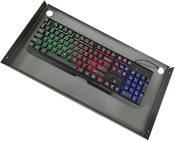 Sliding Under Desk Keyboard Tray Slide Out Keyboard Holder Drawer Heavy-Duty Office Desk Extender Platform Pull Out Desktop Sliding Computer Tray for Keyboard Drawer Under Desk Shelf-Metal