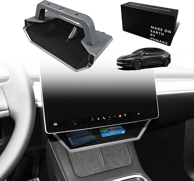 BestEvMod for 2026+ Tesla Model Y Juniper/2026 2025 2024+ Model 3 Highland Upgrade Under Screen Storage Strong Magnet Install No Tape Needed with Protective Edge for Screen Corners OEM Design