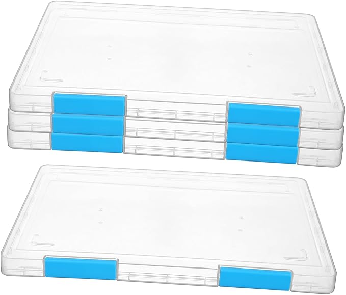 4pcs Clear Document Storage Box with Lid Transparent Plastic File Organizer for Office and Student Use Stackable Desktop Paper Storage Container Spill-resistant Protective Case