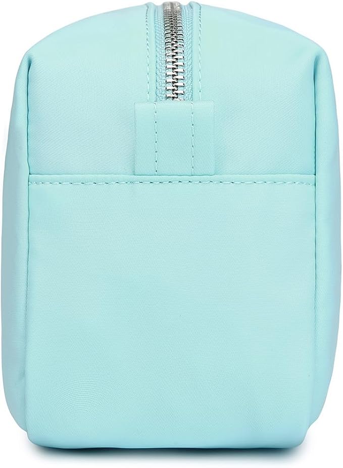Organizer Bag Lightweight Cosmetic Bag with Ring Clasp Perfect Travel Makeup Bag for Women nylon Stand Up Design (Mint Green/Nylon)
