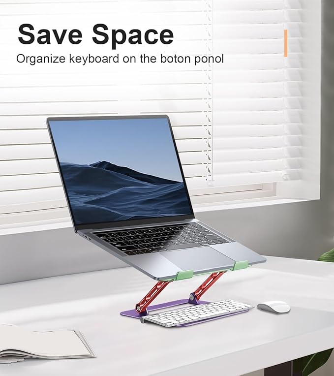 Aoviho Laptop Stand for Desk－Adjustable Laptop Stand Holder －Foldable Notebook Computer Stands for MacBook Air Pro HP Lenovo Dell Samsung Chromebook, 10-15.6 inch, Mixed Color
