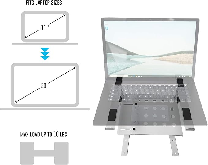 AxcessAbles Two-Tier Adjustable DJ Stand with Clamps | For Controllers and Laptops up to 20lbs.| Controller Stand Compatible with DDJ-REV1, DDJ-FLX4, Party Mix | (LTS-03 White)