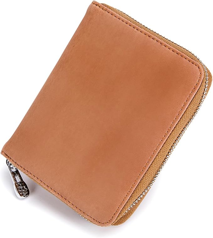 boshiho RFID Blocking 24 Slot Credit Card Holder Wallet Real Leather Multi Card Organizer Wallet with Zipper