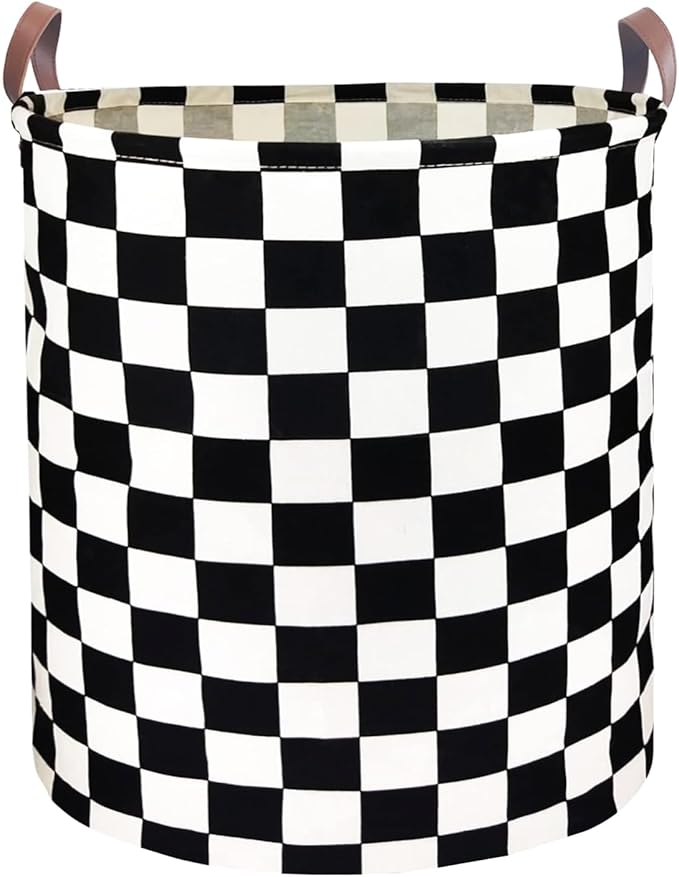 Waterproof Laundry Hamper Collapsible Laundry Basket Leather Handle Laundry Bag Large Clothes Storage Toy Organization for Bathroom Bedroom Laundryroom College Dorms (Hege-002)