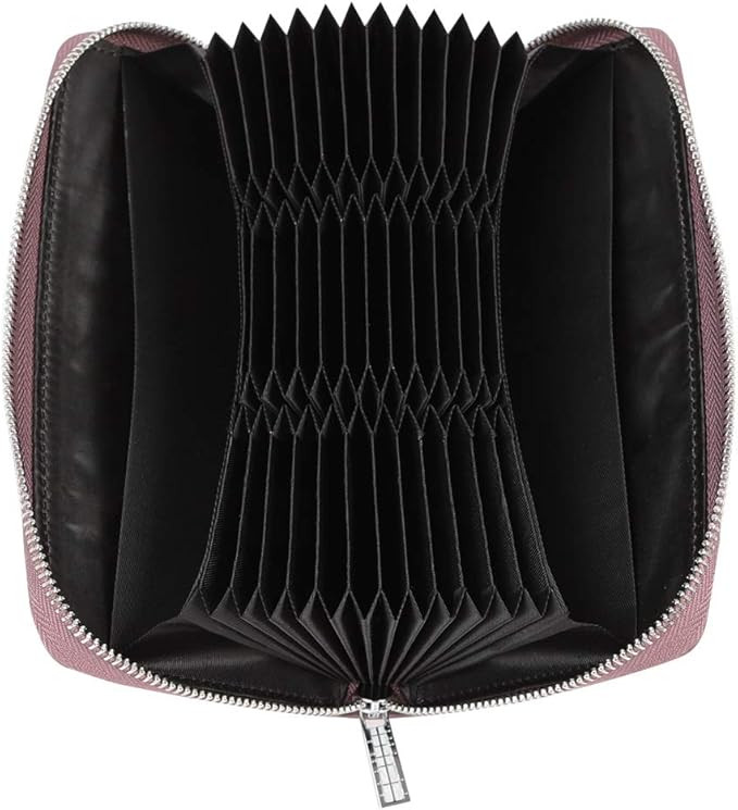 Women 36 Slots RFID Blocking Card Holder Large Long Leather Zipper Organizer Accordion Wallet