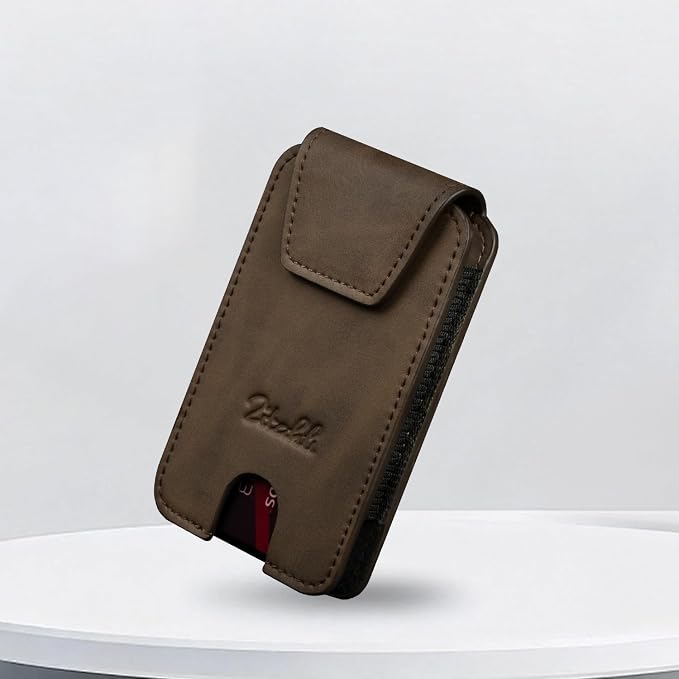 Zitahli Slim Wallet for Men Front Pocket – Thin Minimalist Credit Card Holder with Magnetic Closure & Elastic Cash Strap, RFID Blocking Wallet Holds up to 10 Cards & 15 Bills