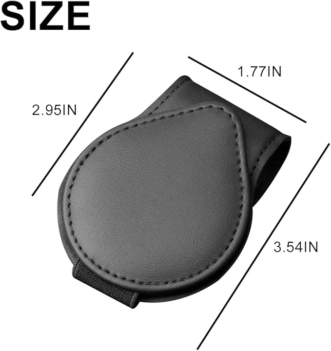 Mandark Magnetic Sunglass Holder for Car Visor, Leather Vehicle Eyeglass Hanger Clip, Automotive Interior Ticket Card Glasses Organizer Clamp Accessories, Universal for SUV, Sedan, Truck(Black)