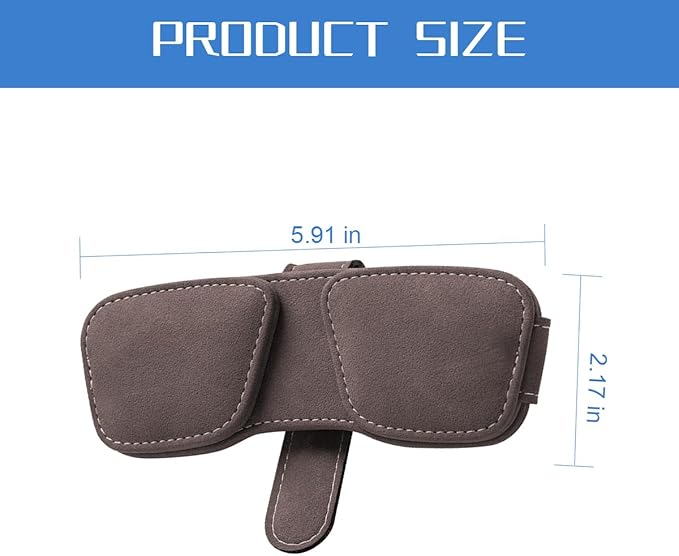 Sunglass Holder for Car Visor, Magnetic Auto Sun Visor Eyeglasses Ticket Card Double Clip, Vehicle Interior Glasses Hanger Organizer Accessories, Universal for SUV Sedan Truck(Brown)