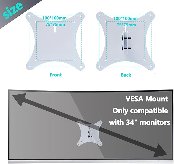 C34F791 Mount Adapter is Only Compatible with Samsung CJ79 Series, CF79 Series Curved Widescreen Monitor (Fits 34" CJ791?�C34J791?�LC34J791??4" CF791?�C34F791?�LC34F791 Monitor) (White)