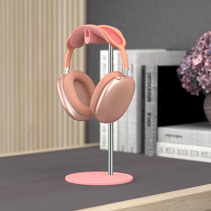 Headphone Stand, Headset Holder with Solid Base for Desk, Compatible with AirPods Max, Beats, Bose, B&O, Sony, Sennheiser, Gaming, etc (Pink)