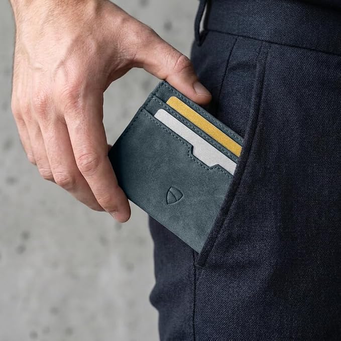 Vaultskin MOORGATE Slim Card Holder – Minimalist Leather Wallet with RFID Blocking, Front Pocket Credit Card Case for Men & Women