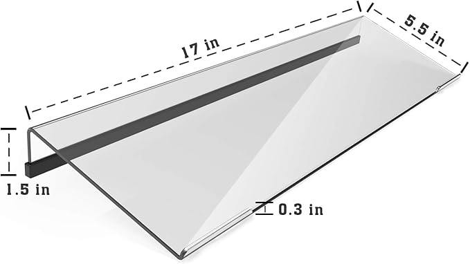 KOTEMON Acrylic Tilted Computer Keyboard Stand for Ergonomic Typing, Keyboard Tray Holder with Silicone Non-Slip Case, Clear