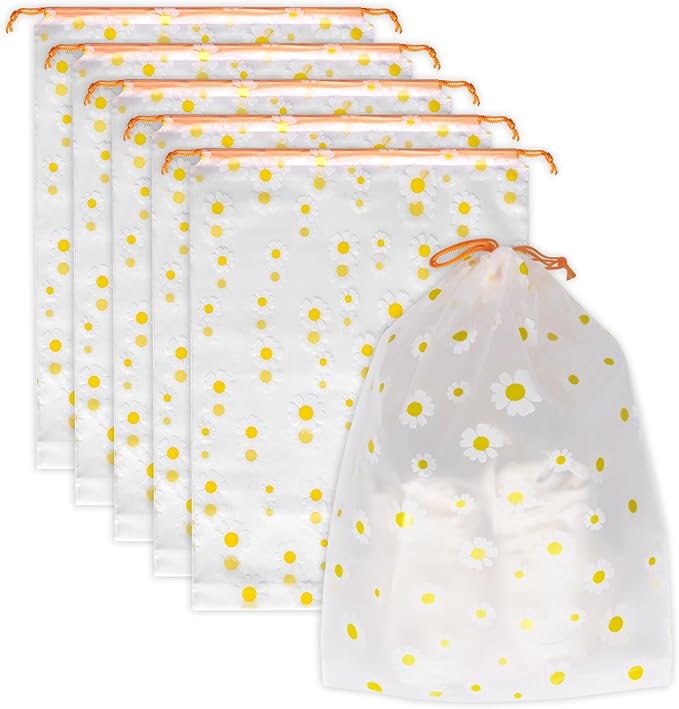 Shoe Bags for Travel, 15.7" x 11.8" Travel Shoe Bags for Packing, Large Waterproof Portable Travel Shoe Storage Bags Travel Essentials Women for and Men (5, Daisy)