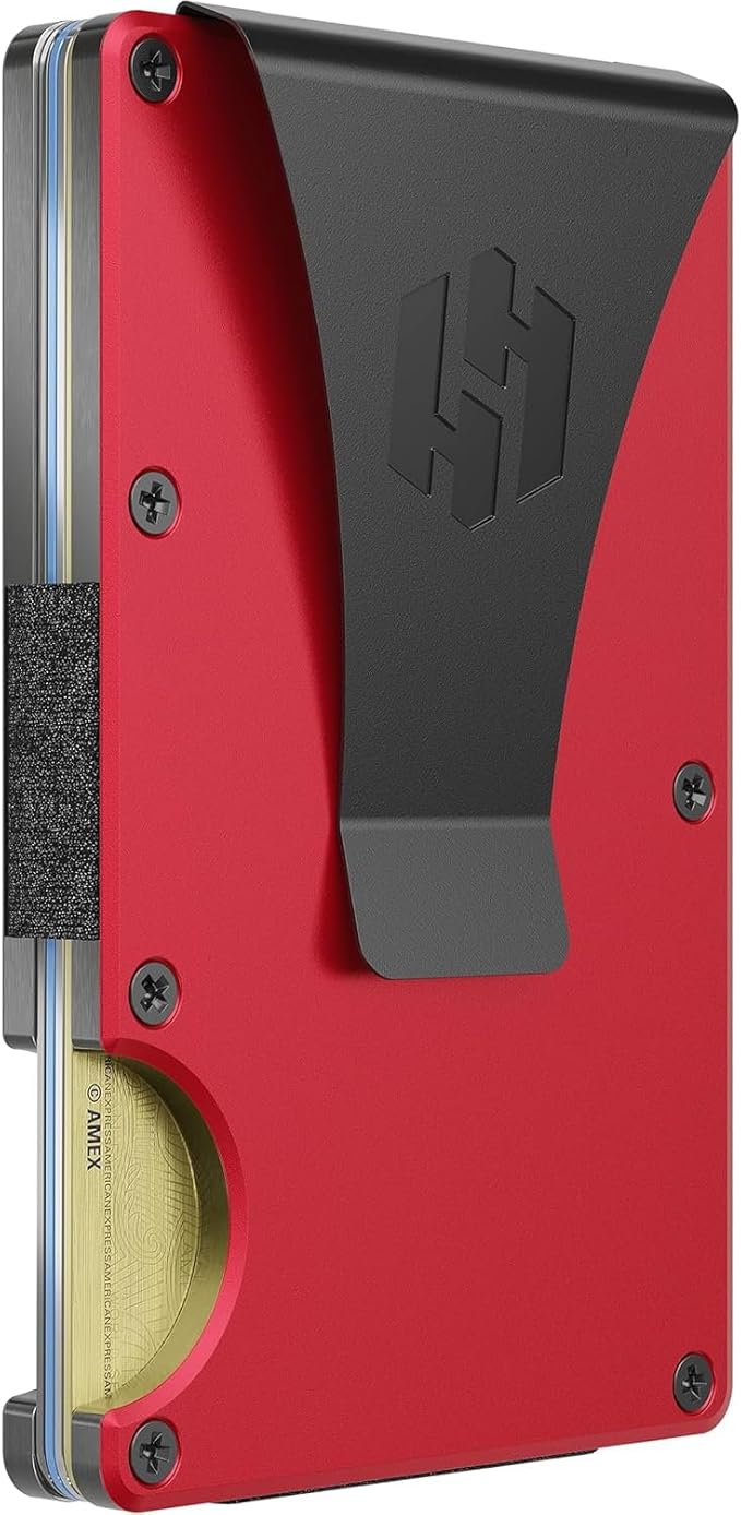 Hayvenhurst Wallet for Men - Slim RFID Blocking Metal Wallet with Money Clip, Minimalist Front Pocket Credit Card Holder, Small Mens Wallet