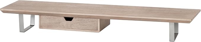 Anji Mountain Monitor Stand - Desktop Organizer & Laptop Riser, Ergonomic Monitor Riser, Space-Saving Monitor Stand for Desk, Durable Construction, Easy Assembly, Ideal for Home & Office,Biscotti