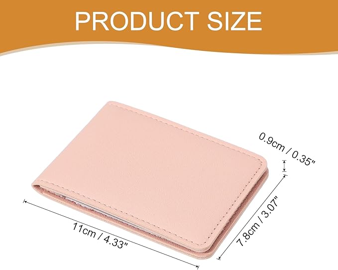 uxcell Leather Credit Card Holder, 10 Slots Blank Driver's License Holder for Women and Men, Multi-Functional Card Organizer for Documents, ID Cards, License(Pink)