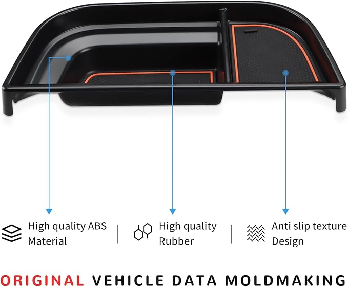 auovo Dashboard Organizer Tray Compatible with Ford Maverick Accessories 2024 2023 2022 Hybrid XL XLT Lariat Center Console Dash Tray ABS Insert Dashboard Storage Box (Orange Trim)