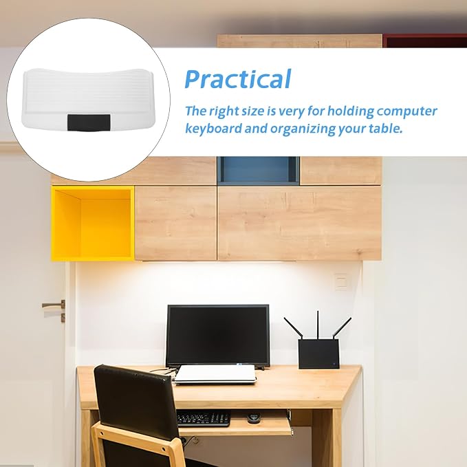 jojofuny Keyboard Storage Tray under Table Slide Out Office Keyboard Holder Sturdy Material Easy to Assemble