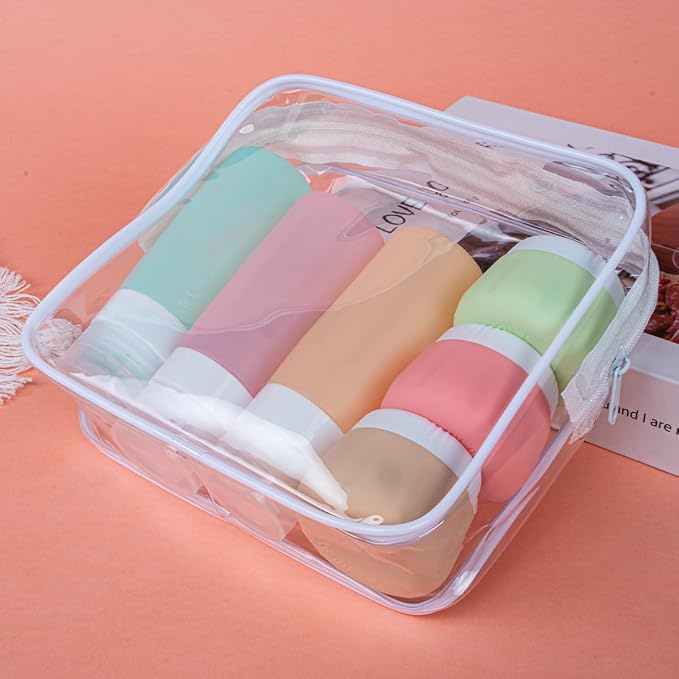 vodvob TSA Approved Travel Bottles Set, 16 Pack Leak Proof Silicone Refillable Containers for Toiletries, Perfect for Shampoo, Conditioner, Lotion & Travel Essentials (tz-1)