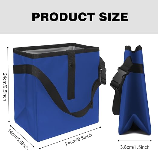 Homelove Car Trash Can, Leak-Proof Waterproof Trash Bin Collapsible Portable Auto Garbage Bag Large Capacity Trashcan Storage Bag Multipurpose Car Organizer Hanging (Blue)
