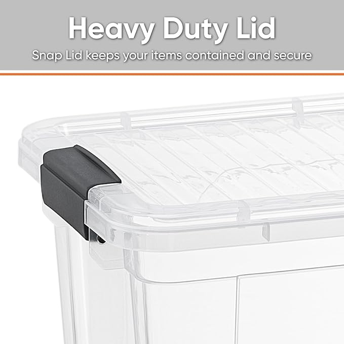 Superio Small Clear Storage Boxes with Lids, 4.75 Quart Plastic Container Bins for Organizing, Stackable Crates, BPA Free, Non Toxic, Odor Free, Organizers for Home, Office and Dorm, 3 Pack
