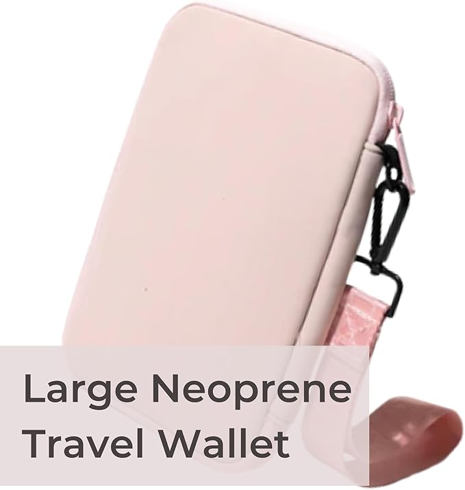 POPUPS Passport Travel Wallet for Women - Large Multiple Document Organizer and Holder with Wristlet (Pretty Pink)