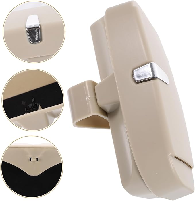 SHERCHPRY 1Pc Multifunctional Vehicle Sunglasses Storage Case Beige Eyewear Clip for Car Visor Durable Art Eyeglasses Holder for Organizing Sunglasses and Accessories