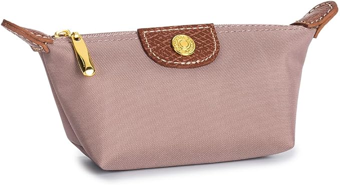 Womens Unique Change Purse Vintage Nylon Zip Coin Wallet Mini Bag (Taro Purple)