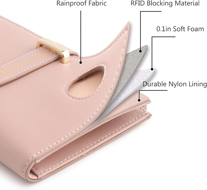 VanFn Airtag Passport Holder, RFID Travel Passport Wallet, Family Passport Holder, Ladies Bifold Air Tag Wallets, Slim Leather Credit Card Wallet For Women, Trip Document Organizer P.Travel Series