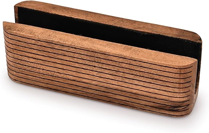 Kimona Laptop Stands Acacia Wood Vertical Laptop Holder for Desk Suitable for laptops of Various thicknesses and Sizes (8" X 2.3" X 2.5")