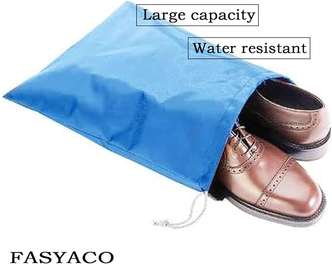 6 Pack Waterproof Nylon Shoe Bags Travel Bags for Men Women (Multicolor, 15.1"(L) x12.2"(W))