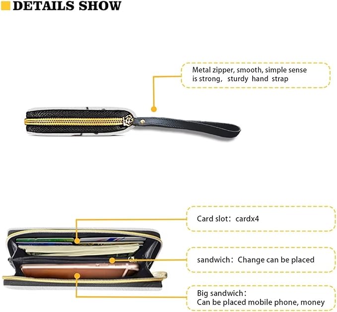 Bulopur White Baseball Print Women Girl Clutch Zip Credit Card Holder Wallet with Wristlet Long Pu Leather Purse