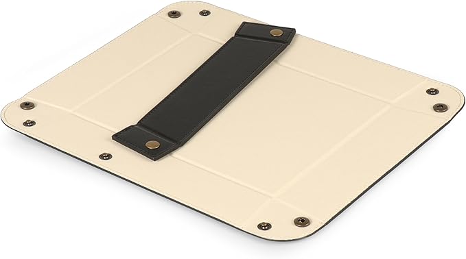 Londo Leather Tray Organizer - Practical Lightweight Water Resistant Computer Table Desk Storage Box for Wallets, Watches, Keys, Coins, Cell Phones and Office Equipment