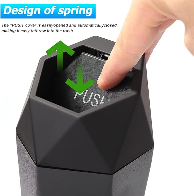 Osilly Car Trash Can with Lid, Leakproof Mini Essential Vehicle Garbage Organizers, Multipurpose Automotive Garbage Storage Organizer Bin Accessories, Universal for SUV, Sedan, Truck
