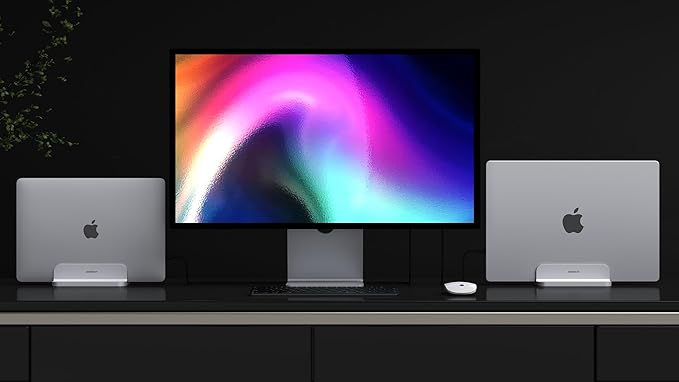 JOKItech Aluminum Laptop Stand, Sturdy and Adjustable, Compatible with Apple MacBook Pro/Air, Mac Mini, iPad Pro, Silver