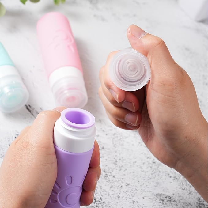 Zafit 18 Pack travel Bottles for Toiletries, TSA Approved Silicone Travel Containers Leak Proof Refillable Travel Accessories for Shampoo Conditioner Lotion Body Wash(Multicolored C)