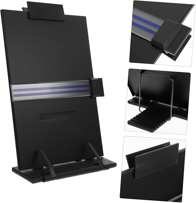 Veemoon Adjustable Desktop Document Stand Portable Reading Rack for School Office Home Library Material Ergonomic Angle for Comfortable Reading Typing