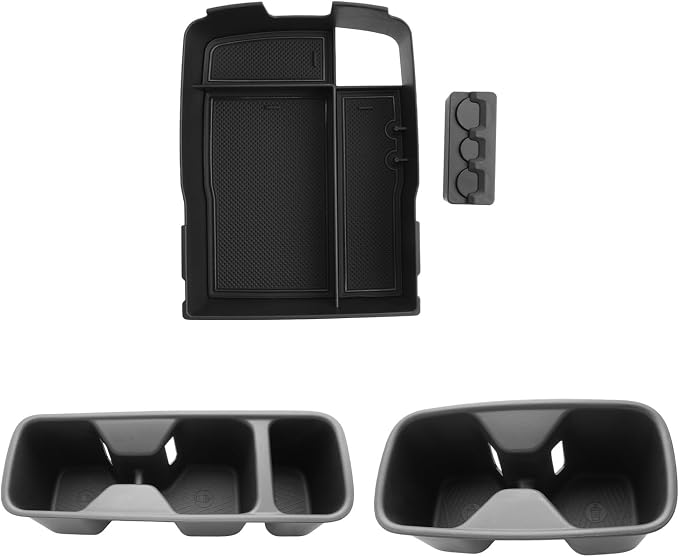 LUWU 2025 2026 Telluride Accessories for 2024 2025 2026 Kia Telluride Accessories Center Console Organizer Armrest Storage Box with Coin Box, Center Console & Rear Seat Cup Holder 3-Pack