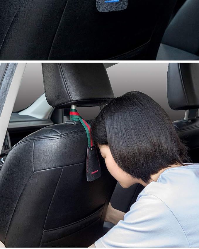 Car Back Seat Headrest Hanger Holder Hooks for Purse Grocery Bag Universal Vehicle Trunk Storage Organizer Heavy Duty Purse Hook Drop Stop Gadget Best Car Seat Organizer Accessory for Women