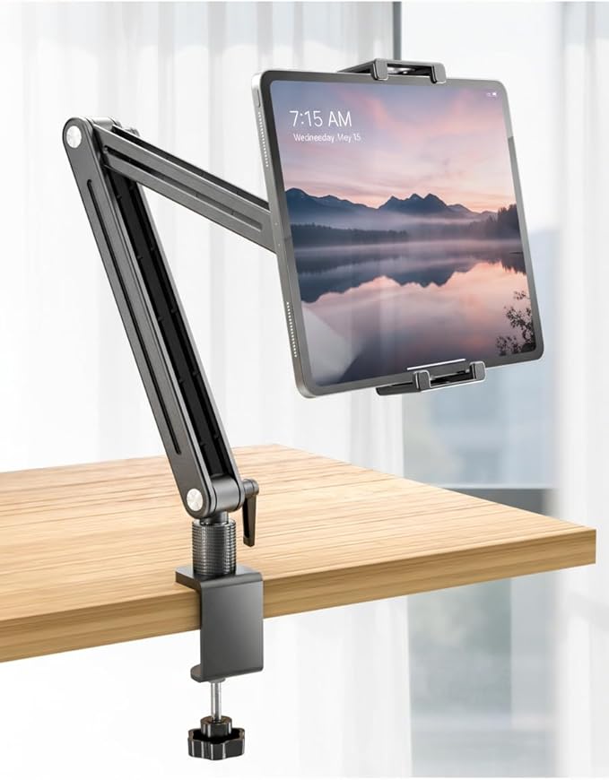 Jakeko Magnetic Portable Monitor Stand 15.6" - up to 16" 18.5" 22 inch Tablet Holder for iPad VESA Mount 75mm for Desk Adjustable Foldable 360° Swivel (Up to 16.5'')