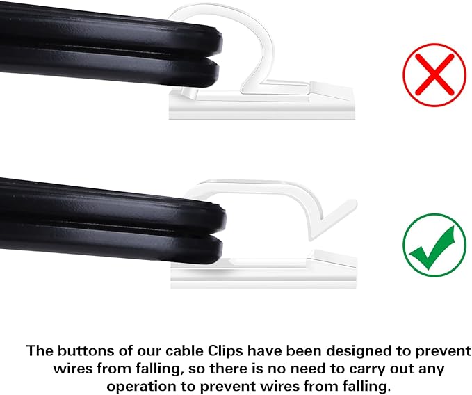 XHF 3/4” Adhesive Cable Wire Clips Clear 120pcs, Outdoor Christmas Light Clips, Cable Staples Cable Management Wire Organizer Cord Holder for Under Desk, Car, Wall, TV PC Ethernet