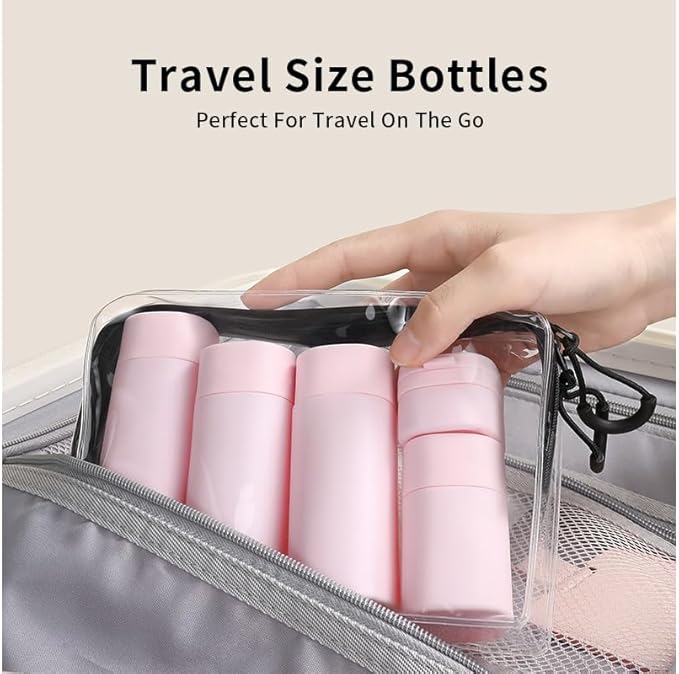 5 Pack Brief and Fashion Travel Bottles TSA Approved, BPA Free Travel Size Containers Refillable Squeeze Bottles for Cosmetic Shampoo Cream Conditioner … (Nordic Milk Blue)
