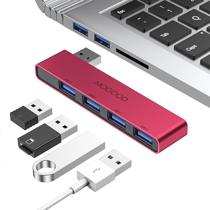 MOGOOD USB Hub 3.1 - USB Port Splitter & Expander for Laptop, Xbox, Flash Drive, HDD, Console, Printer, Camera, Keyboard, Mouse