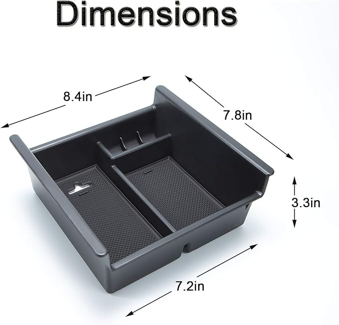 JKCOVER Center Console Organizer Tray Compatible with Toyota 4Runner 2010-2021 2022 2023 2024 and Kia Telluride 2020-2024 2025 Accessories,Insert Armrest Box Secondary Storage ABS Black Materials